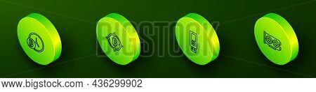 Set Isometric Line Bitcoin With Clock, The Target, Usb Flash Drive And Video Graphic Card Icon. Vect
