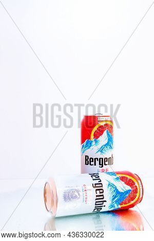 Bergenbier Beer Isolated On White. Illustrative Editorial Photo Shot In Bucharest, Romania, 2021
