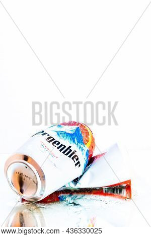 Bergenbier Beer Isolated On White. Illustrative Editorial Photo Shot In Bucharest, Romania, 2021
