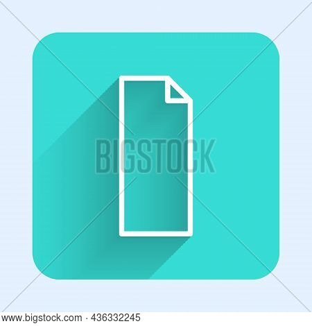 White Line Grip Tape On A Skateboard Icon Isolated With Long Shadow Background. Green Square Button.