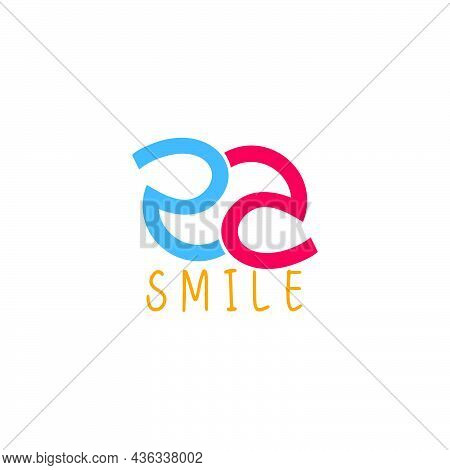 Letter Ea Ambigram Smile Fun Abstract Geometric Logo Vector