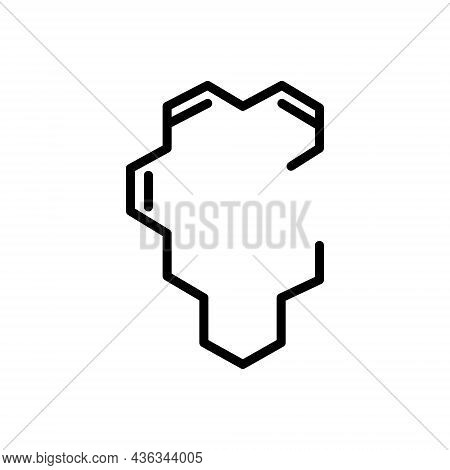 Black Line Icon For Epa Chemical-structure Eicosapentaenoic-acid Molecular Structure