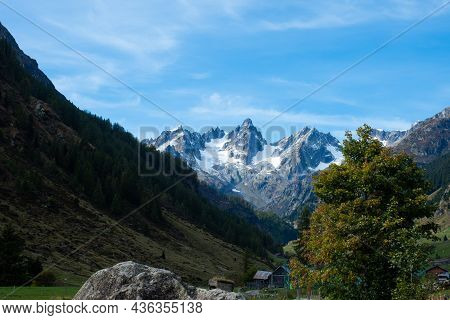 Autumn Landscape In The Swiss Central Mountains On A Sunny Afternoon