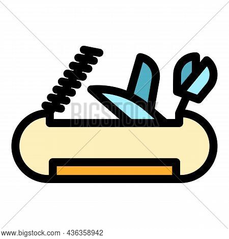 Multitool Folding Icon. Outline Multitool Folding Vector Icon Color Flat Isolated