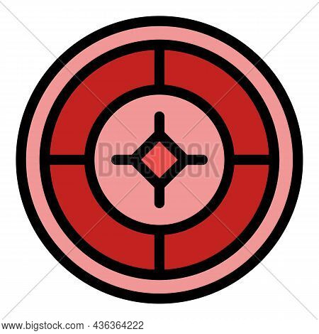 Reticle Computer Icon. Outline Reticle Computer Vector Icon Color Flat Isolated