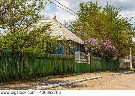View Of The Buildings And The Gravel Road In The Village Of Gradiste In Gagauzia, Republic Of Moldov
