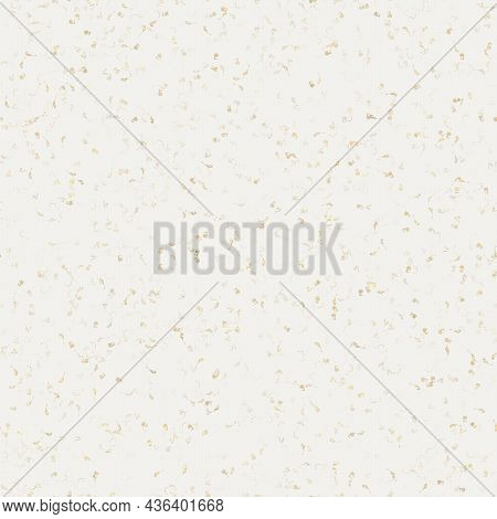 Handmade White Gold Metallic Rice Sprinkles Paper Texture. Seamless Washi Sheet Background. Sparkle 