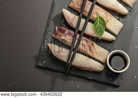 Raw Pollock (pollachius Virens) Pieces. Fresh Fish For Healthy Food Lifestyle