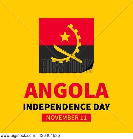 Angola Independence Day Typography Poster. National Holiday Celebrate On November 11. Vector Templat