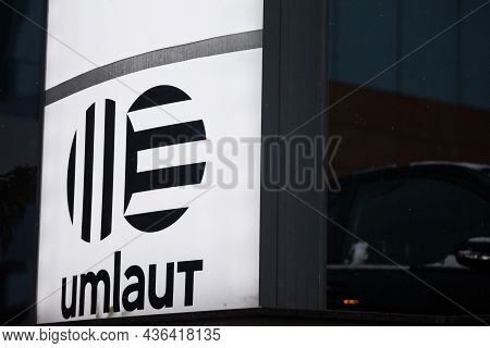 Belgrade, Serbia - January 10, 2021: Umlaut Logo On Their Main Office For Belgrade, Serbia. Umlaut H