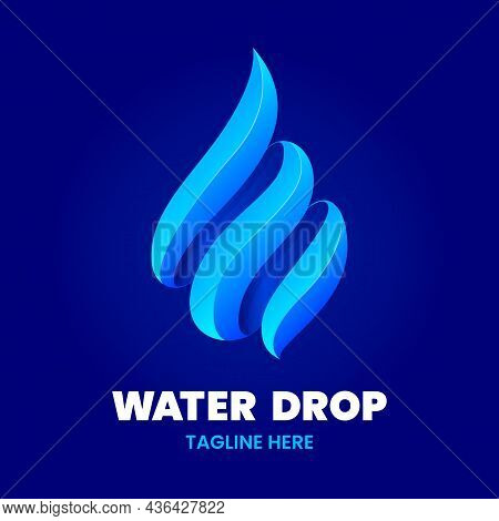 Water Drop Logo Template. Stock Vector Emblem.