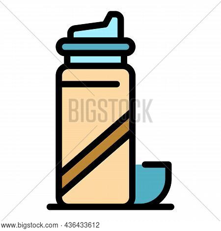 Barber Shaving Cream Icon. Outline Barber Shaving Cream Vector Icon Color Flat Isolated