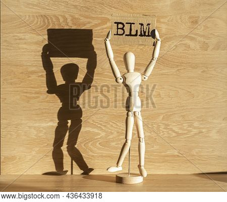 Blm Acronym For Black Lives Matters Movement. Abstract Concept.