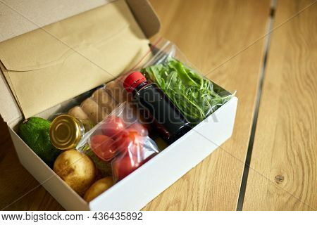 Food Box Meal Kit Of Fresh Ingredients And Recipe Blank Order