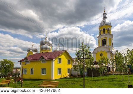 Comrat, Gagauzia, Republic Of Moldova - 02 May 2016: Bell Tower Of Comrat Cathedral. The Autonomous 
