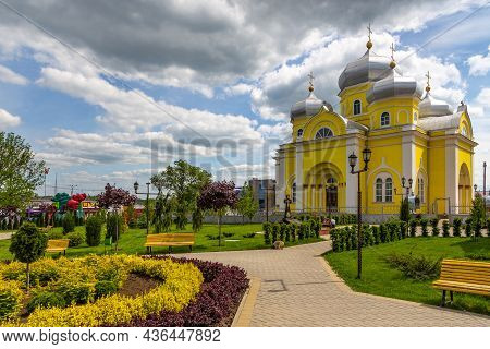 Comrat, Gagauzia, Republic Of Moldova - 02 May 2016: Bell Tower Of Comrat Cathedral. The Autonomous 