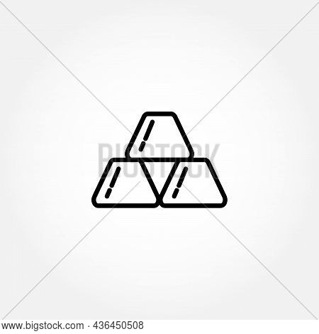 Gold Ingots Isolated Line Icon. Gold Line Icon