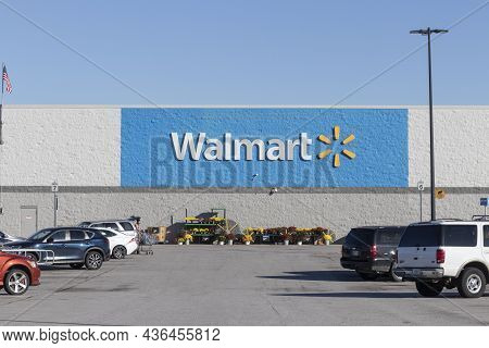 Frankfort - Circa October 2021: Walmart Retail Location. Walmart Introduced Its Veterans Welcome Hom