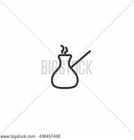 Turkish Coffee Vector Line Icon. Turka Line Icon