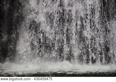 Estyube Waterfall At Lake Teletskoye In The Altai Mountains.