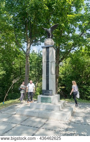 Jastrzebia Gora, Poland - July 21, 2021: Eagle On Entrance To Fox Ravine (lisi Jar).