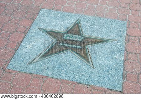 Wladyslawowo, Poland - July 21, 2021: Star Of Andrzej Grubba At Sports Stars Alley.