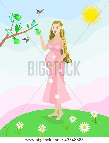 Vector de mujer embarazada