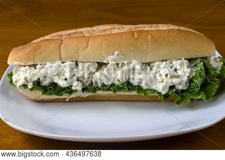 Chicken Salad   On Lettuce Served In A Sub