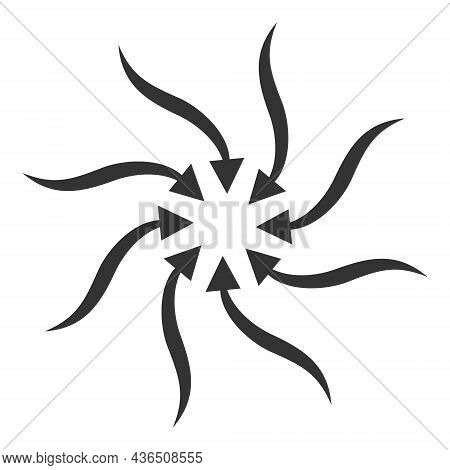 Anticyclone Rotation Arrows Vector Illustration. A Flat Illustration Design Of Anticyclone Rotation 