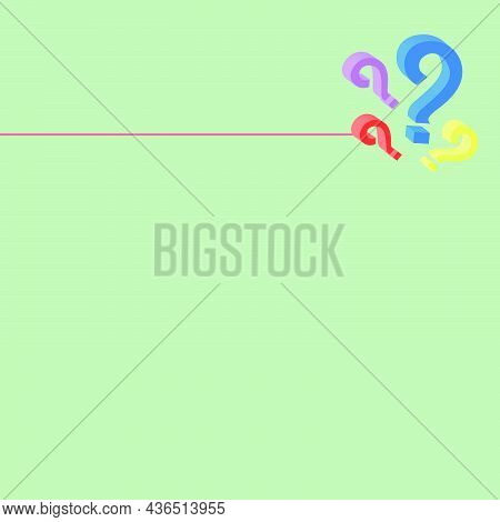 A Light Green Background And A Colorful Question Mark Vector Image Illustration