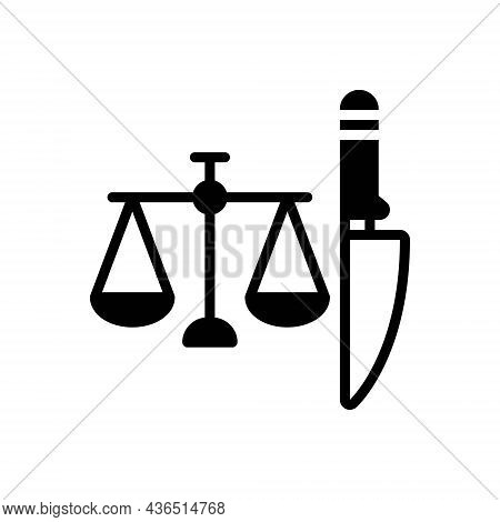 Black Solid Icon For Criminal Delinquent Guilty Justice Convicted Doomed Blameworthy Law