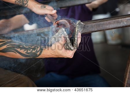 Cooling Glass Art With Mitts