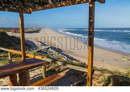 Structure with view to the beach near Sao Martinho do Porto, Portugal