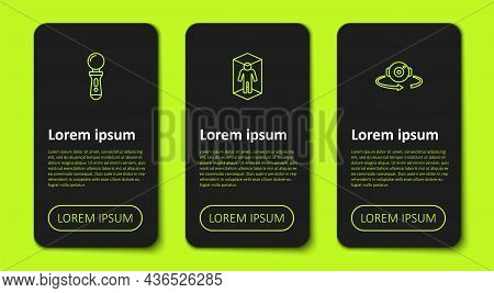Set Line Vr Controller Game, 3d Modeling And 360 Degree View. Business Infographic Template. Vector
