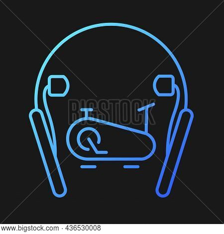 In Ear Neckband Headphones Gradient Vector Icon For Dark Theme. Wireless Headset For Active Workouts