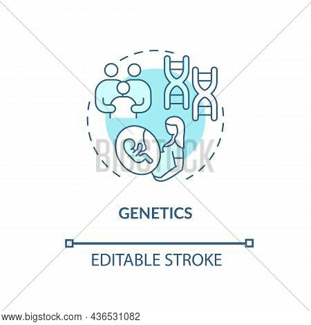 Genetics Concept Icon. Adhd Cause Abstract Idea Thin Line Illustration. Hereditary Component. Geneti