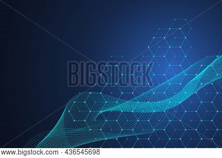 Scientific Molecule Background For Medicine, Science, Technology, Cybernetic, Chemistry. Wallpaper O