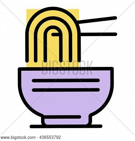 Ramen Icon. Outline Ramen Vector Icon Color Flat Isolated