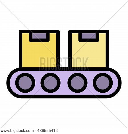 Warehouse Parcel Line Icon. Outline Warehouse Parcel Line Vector Icon Color Flat Isolated
