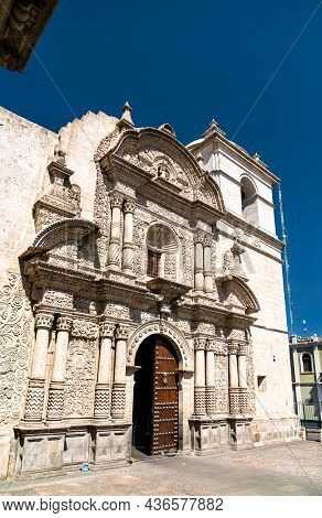 The Compania Church In The Old Town Of Arequipa In Peru