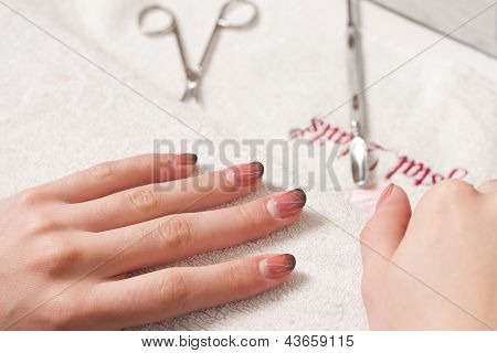 Nail manicure step by step