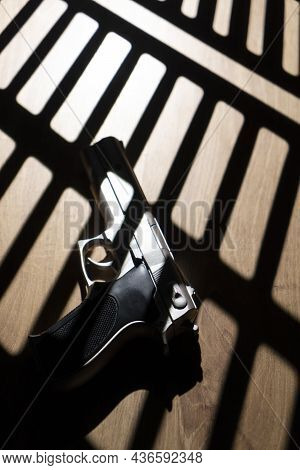 Pistol Gun Dark At Night