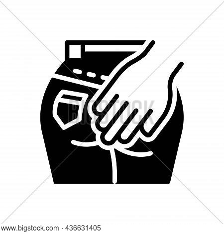 Black Solid Icon For Rape Coercion Outrage Forcing Grabbing Harassment