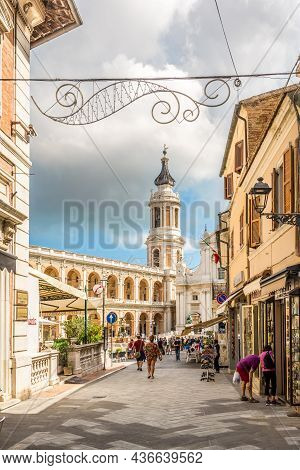 Loreto,italy - September 1,2021 - In The Streets Of Loreto. Loreto Is Most Commonly Known As The Sea