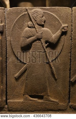 Ankara, Turkey - July 30, 2021: Old Carving In Museum Of Anatolian Civilizations, Ankara City, Turke