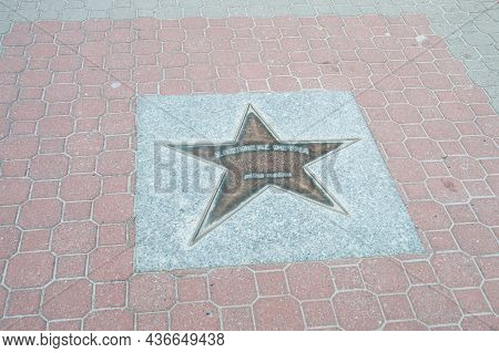 Wladyslawowo, Poland - July 21, 2021: Star Of Kazimierz Deyna At Sports Stars Alley.