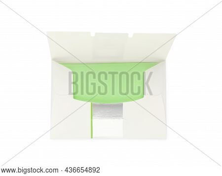 Package Of Facial Oil Blotting Tissues Isolated On White, Top View. Mattifying Wipes