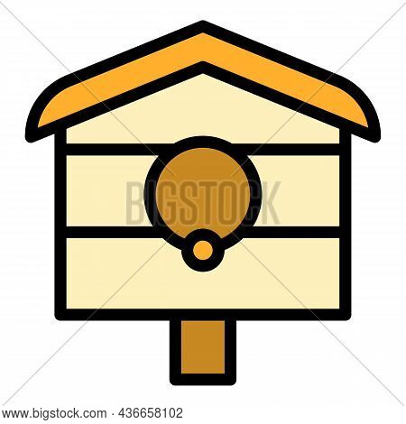 Backyard Bird House Icon. Outline Backyard Bird House Vector Icon Color Flat Isolated