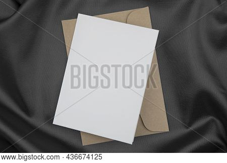 White Blank Opnened And Closed Envelopes Fly Over Black Background.