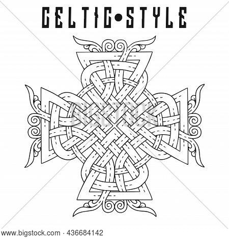 Celtic Pattern. Ornamental Celtic Cross. Nordic Style.